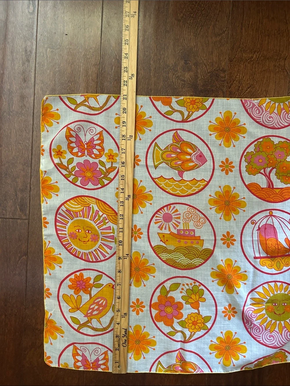 Vintage 60s Style Square Scarf with the Most Adorable Collection of Images